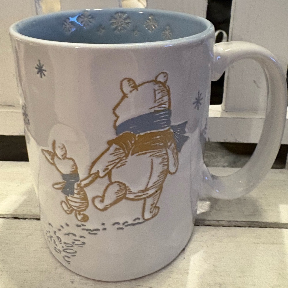 Disney Winnie the Pooh Winter Mug - Blue and White